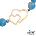 دستبند طلا و سنگ - طرح قلب