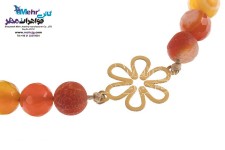 دستبند طلا و سنگ - طرح گل یاسمن
