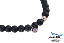 دستبند طلا و سنگ - طرح گوی تراش
