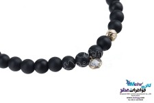 دستبند طلا و سنگ - طرح گوی تراش