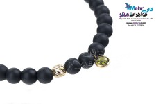 دستبند طلا و سنگ - طرح گوی تراش