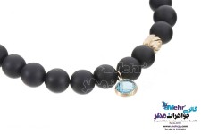 دستبند طلا و سنگ - طرح گوی تراش