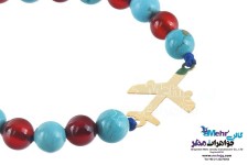 دستبند طلا و سنگ - طرح هواپیما