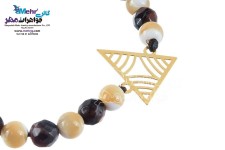 دستبند طلا و سنگ - طرح هندسی