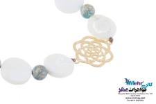 دستبند طلا و سنگ - طرح گل