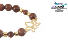 دستبند طلا و سنگ - طرح لوتوس