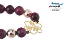دستبند طلا و سنگ - طرح گل یاسمن