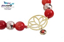 دستبند طلا و سنگ - طرح لوتوس
