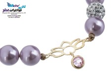 دستبند طلا و سنگ - طرح لوتوس