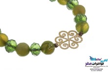 دستبند طلا و سنگ - طرح گل