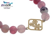 دستبند طلا و سنگ - طرح گل یاسمن
