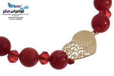 دستبند طلا و سنگ - طرح قلب