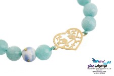 دستبند طلا و سنگ - طرح پرنده و شاخه