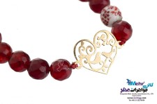 دستبند طلا و سنگ - طرح پرنده و شاخه