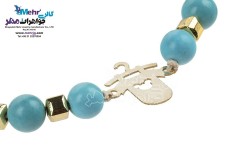 دستبند طلا و سنگ - طرح چوب لباسی