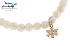 دستبند طلا و سنگ - طرح گل یاسمن