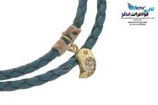 دستبند طلا و چرم - طرح جوجه