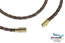 دستبند طلا و چرم - طرح سیب