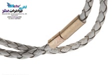 دستبند طلا و چرم - طرح لنگر