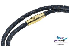 دستبند طلا و چرم - طرح ستاره