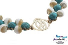 دستبند طلا و سنگ - طرح پرنده و قفس