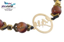 دستبند طلا و سنگ - طرح پرنده و شاخه