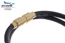 دستبند طلا و چرم - طرح تاج