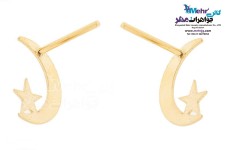 گوشواره طلا - طرح ماه و ستاره