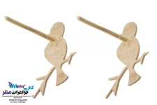 گوشواره طلا - طرح پرنده و شاخه