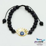 دستبند طلا و سنگ - طرح چشم