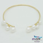 دستبند النگویی طلا - طرح مروارید نشان