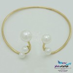 دستبند النگویی طلا - طرح مروارید نشان