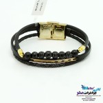 دستبند طلا و چرم - طرح ستاره