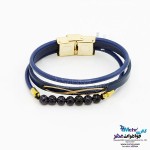 دستبند طلا و چرم - طرح بینهایت