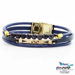 دستبند طلا و چرم - طرح پیکان