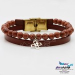 دستبند طلا و سنگ - طرح شبدر چهار برگ