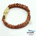 دستبند طلا و سنگ - طرح شبدر چهار برگ