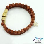 دستبند طلا و سنگ - طرح گل