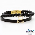 دستبند طلا و سنگ - طرح خرس