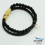 دستبند طلا و سنگ - طرح خرس