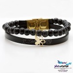 دستبند طلا و سنگ - طرح گل