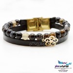 دستبند طلا و سنگ - طرح گل