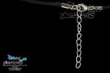 گردنبند طلا و چرم - طرح صدف گل