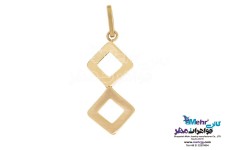 نیم ست طلا - آویز و گوشواره - طرح هندسی