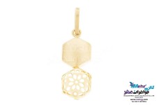 نیم ست طلا - آویز و گوشواره - طرح هندسی