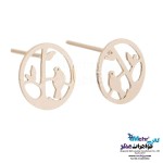 نیم ست طلا - آویز و گوشواره - طرح پرنده و شاخه