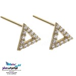 نیم ست طلا - آویز و گوشواره - طرح هندسی