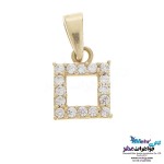 نیم ست طلا - آویز و گوشواره - طرح هندسی