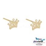 نیم ست طلا - آویز و گوشواره - طرح تاج