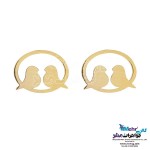 نیم ست طلا - آویز و گوشواره - طرح پرنده و قفس